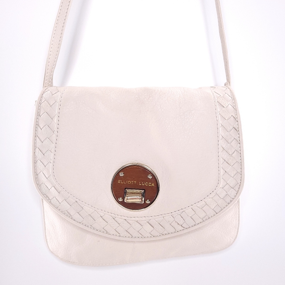 Elliott Lucca White Leather Crossbody Bag Small EUC | 220318BA